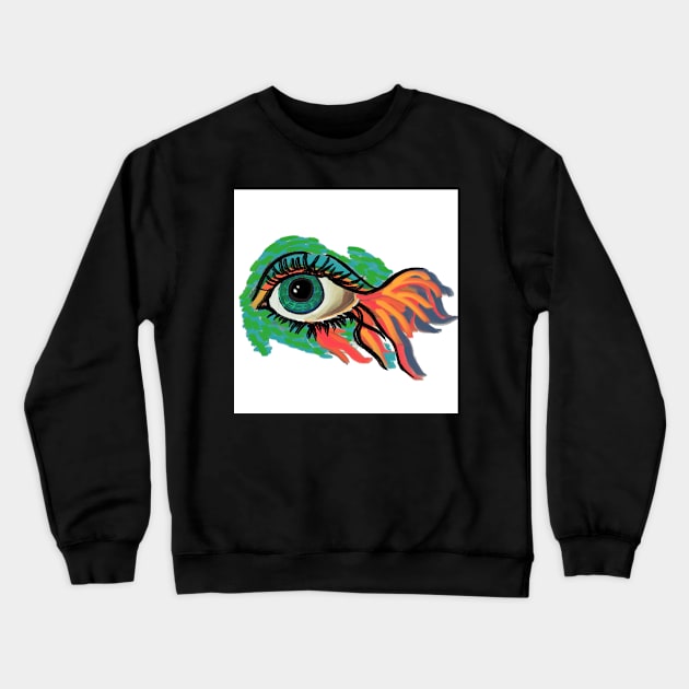 Fish Eye Flashes Crewneck Sweatshirt by Art by Ergate